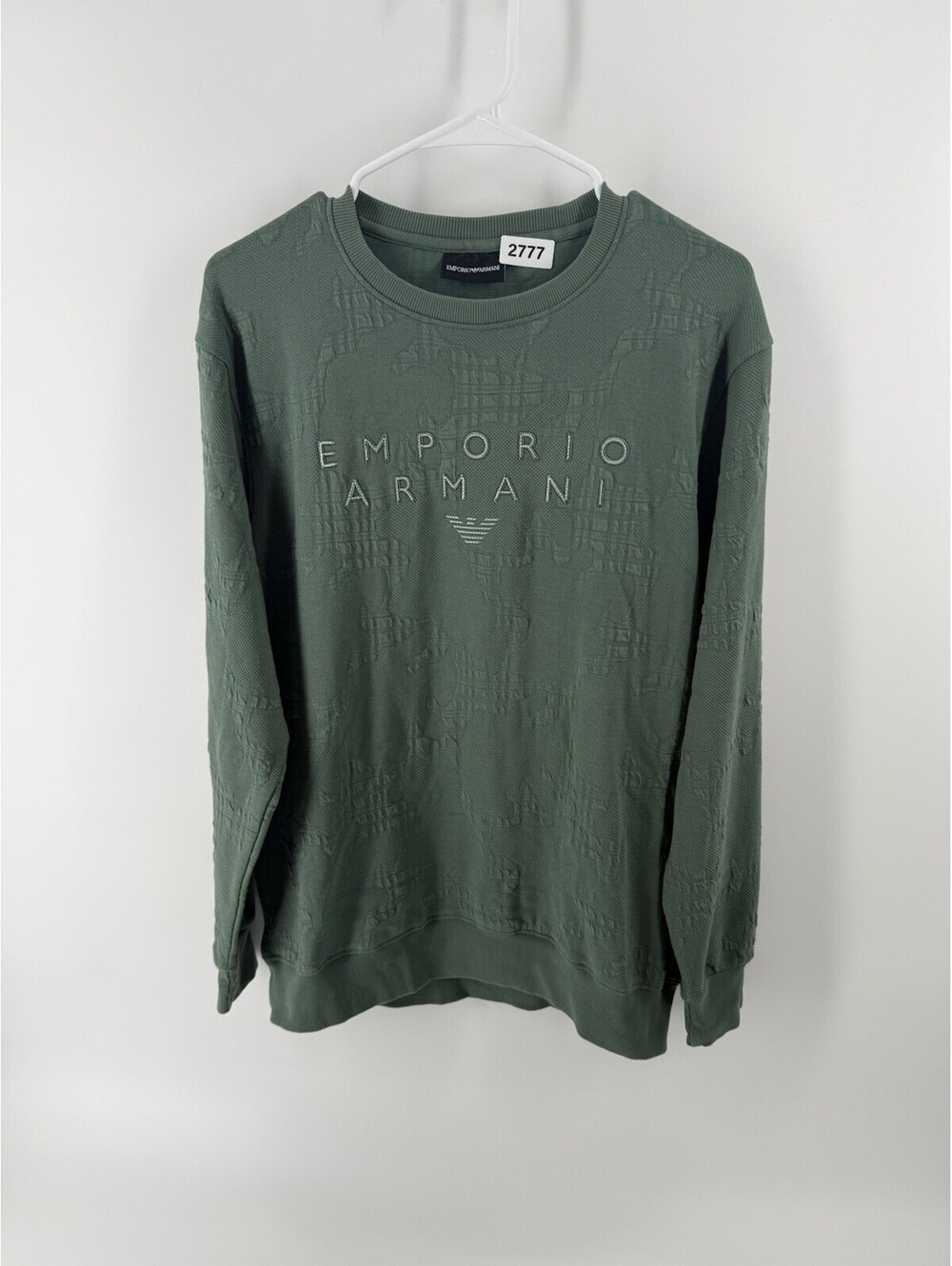 Emporio Armani, EA7 Men's, Raised Logo Sweatshirt, Sage Green XL